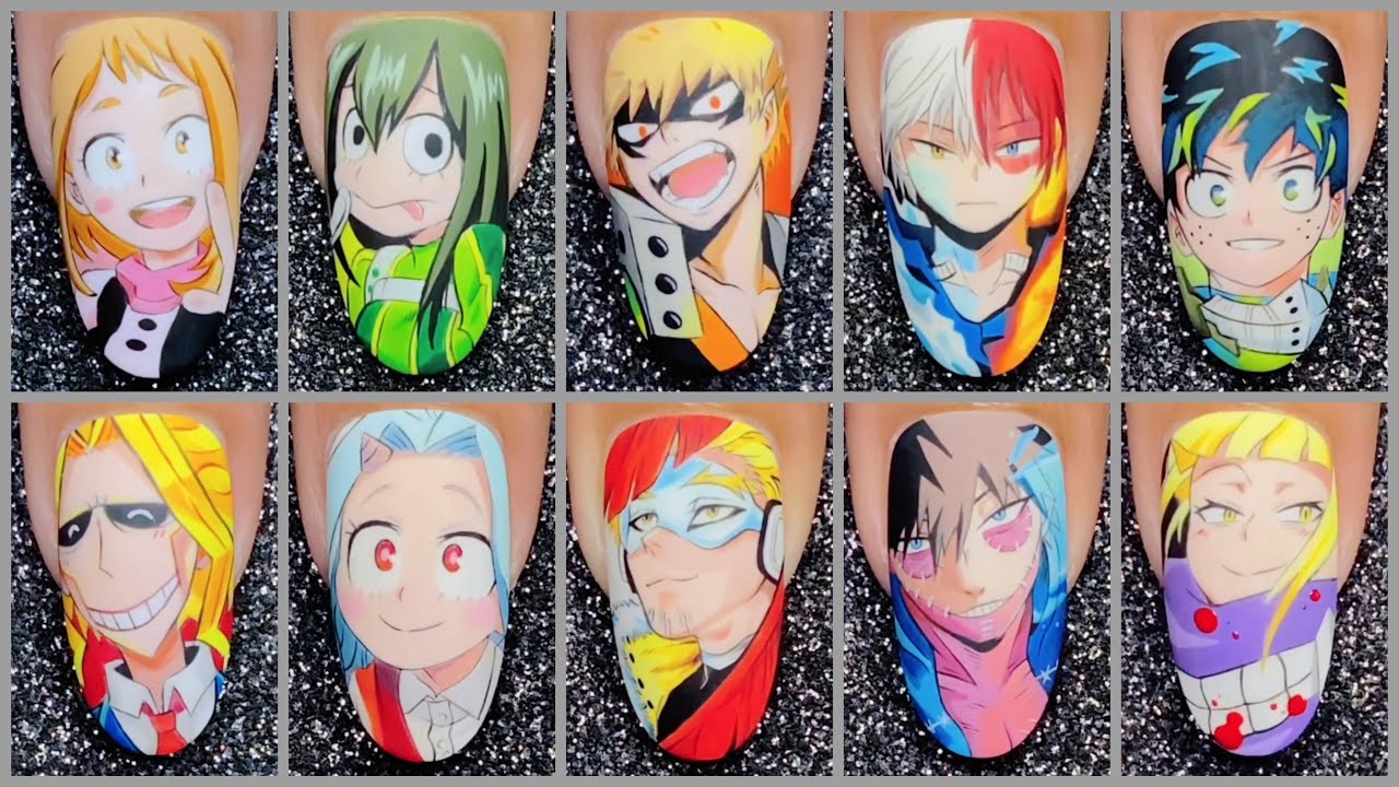 「Nail Art Designs」- (10 Characters in My Hero Academia) Anime Nails Art