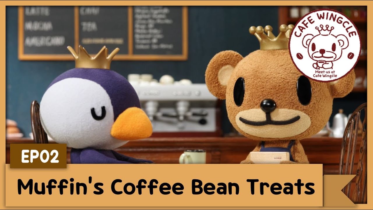 CAFE WINGCLE | EP2 | Muffin's coffee bean treats | Animation | Stopmotion | TUBAn Einglish TV