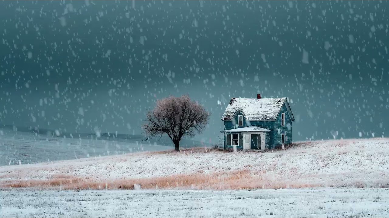 Abandoned house in deep winter snow | Atmospheric ambience sounds for sleep and relaxation