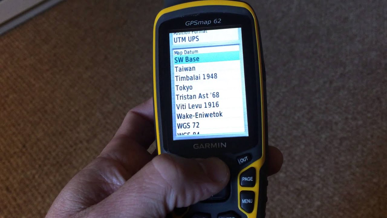 Changing Map Datum GARMIN GPSMap62