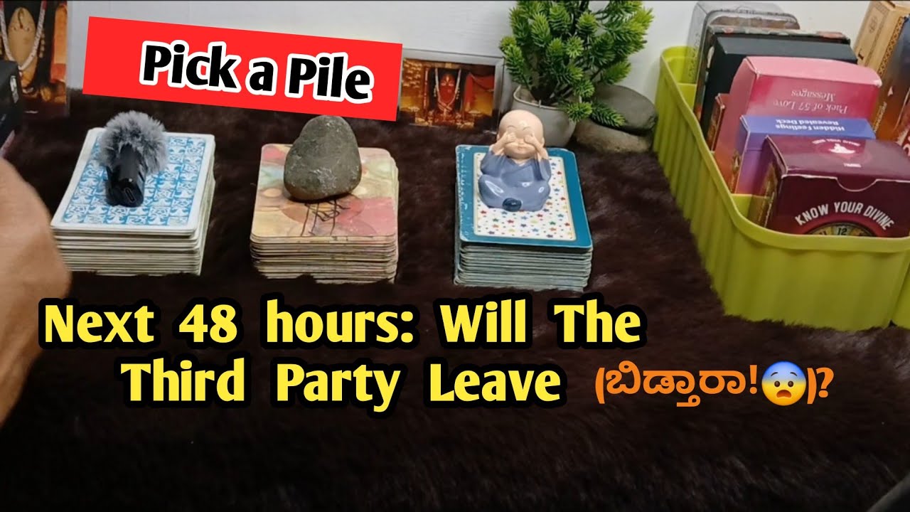 Next 48 Hours: Third Party ಬಿಟ್ಟು ಹೋಗುತ್ತಾ? 😭 | Pick a Pile Tarot Kannada 🧿