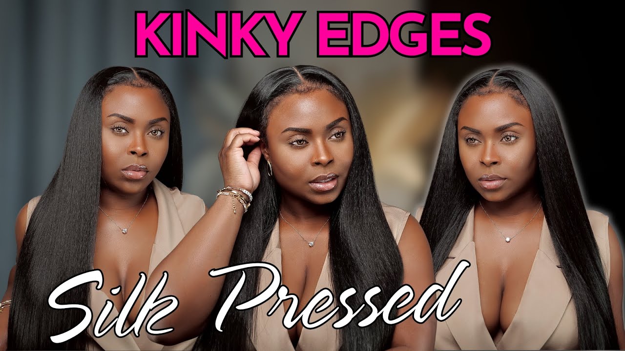 Синтетический парик с кудрявыми краями | Sensationnel Kinky Silk Pressed 26 дюймов | Сглаживание ...
