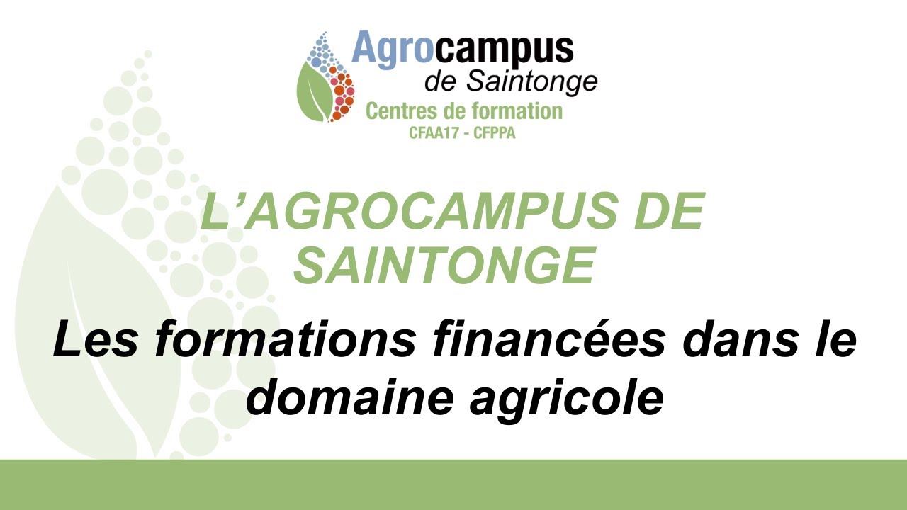 Information collective Agrocampus - Les formations dans les métiers de l'agriculture