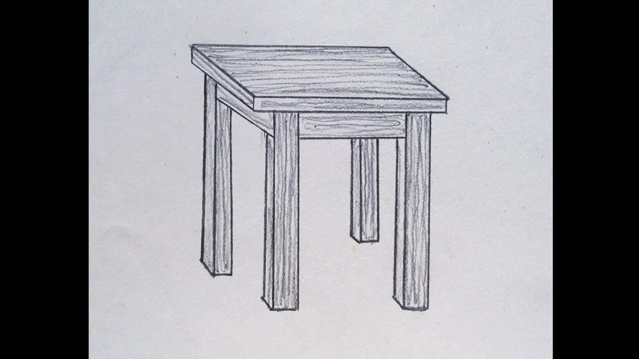 How to draw a wooden stool || Drawing || Stool drawing easy