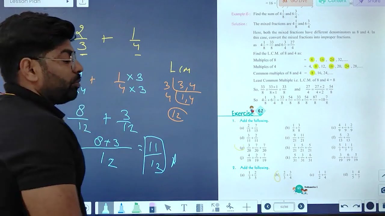 CLASS 5  MATHS   CHAPTER 6     FRACTIONS