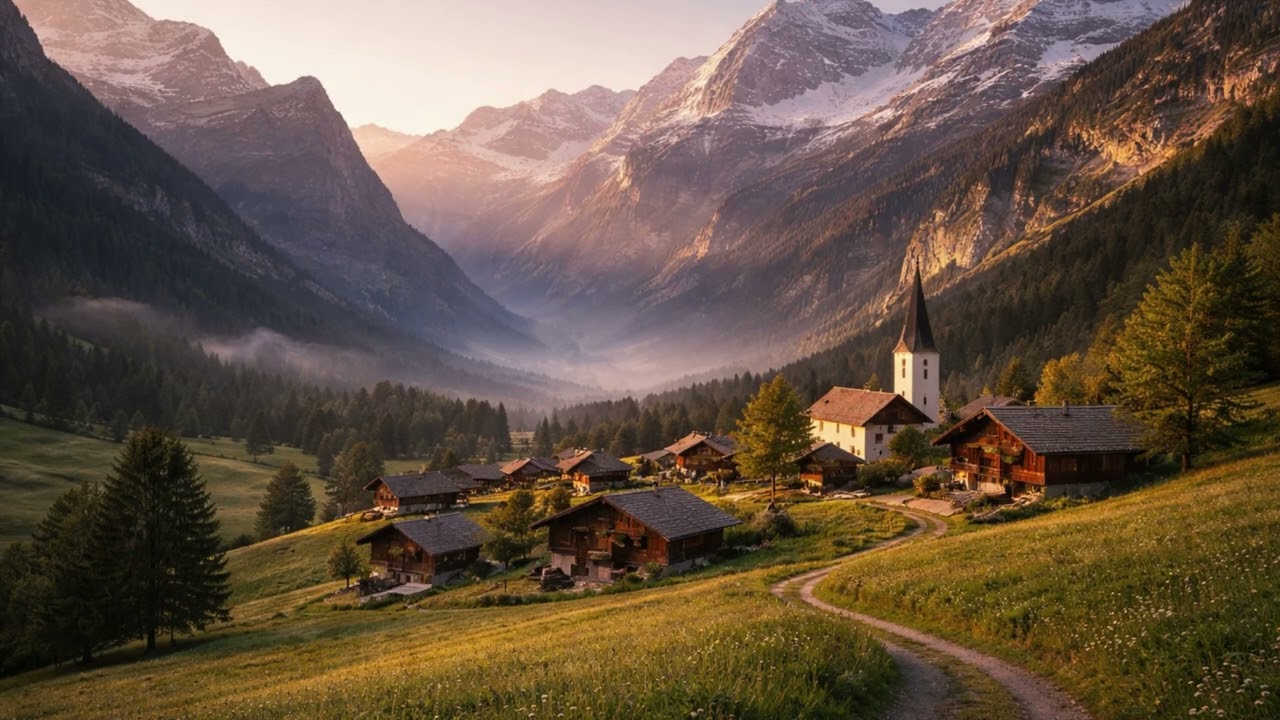 スイスアルプスの静かな朝｜澄んだ山の空気に包まれる時間｜Quiet Morning in the Swiss Alps | Peaceful Mountain Ambience