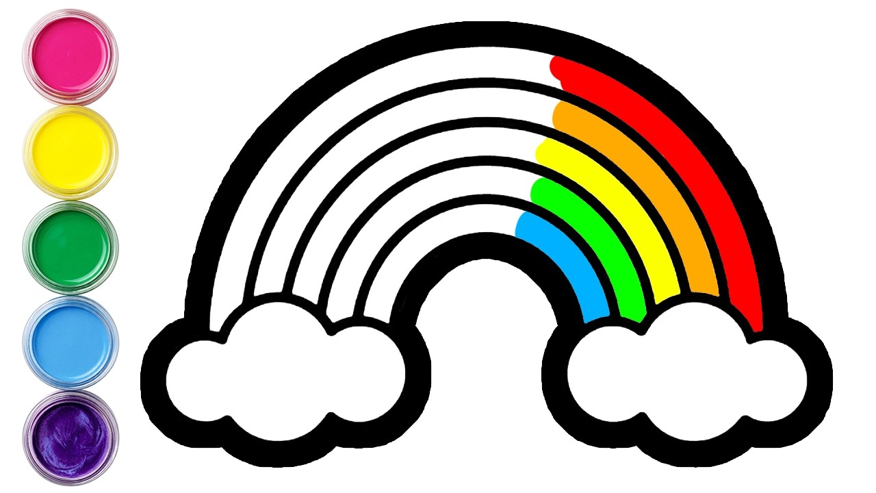 Rainbow Easy Drawing ,Painting and coloring for Kids and Toddlers