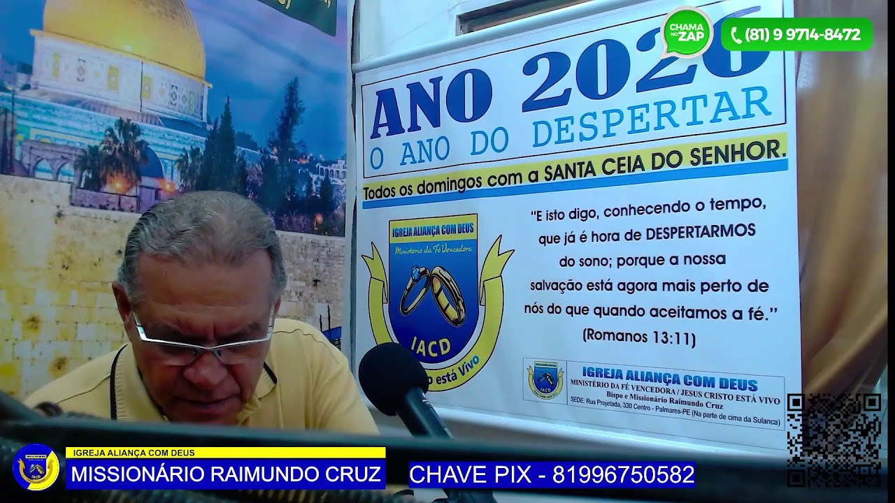 Transmissão ao vivo do Missionário Raimundo Cruz