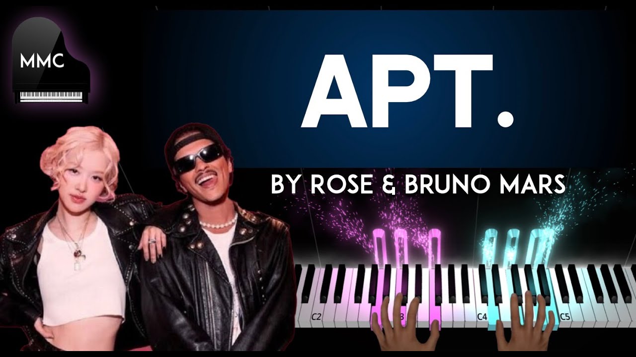 APT. by Rose & Bruno Mars piano cover + sheet music & lyrics