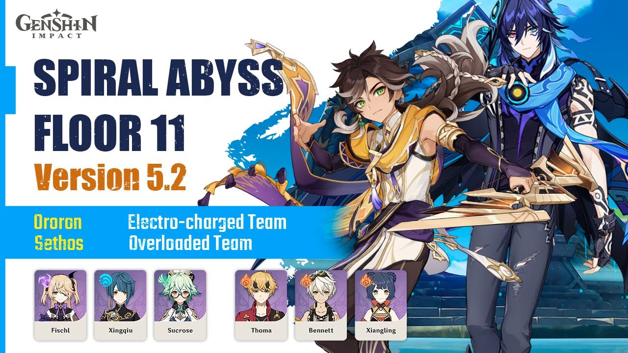 Spiral Abyss Floor 11 Version 5.2 - Ororon Electro-charged Team & Sethos Overloaded Team