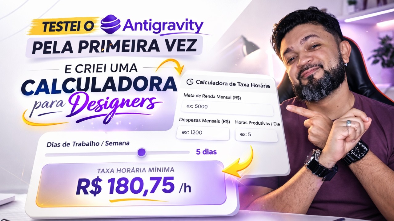 TESTEI O ANTIGRAVITY PELA PRIMEIRA VEZ E CRIEI UMA CALCULADORA PARA DESIGNERS