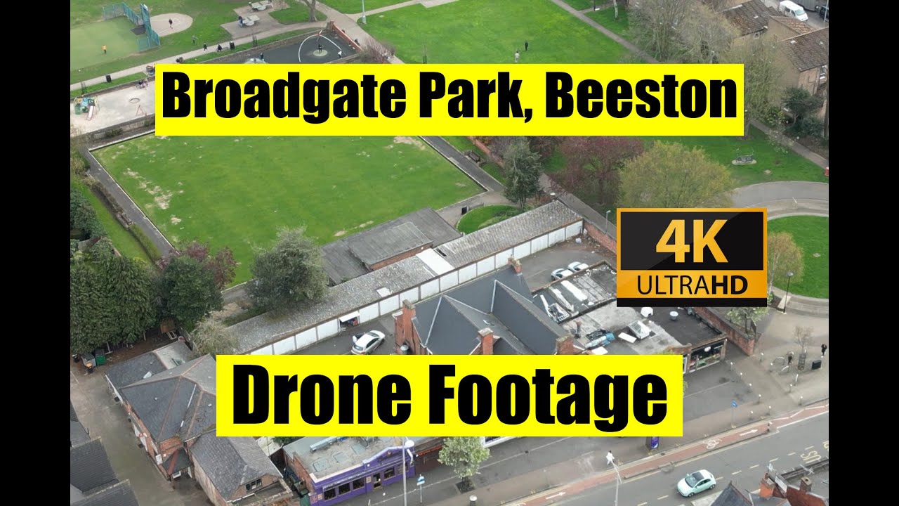 Drone footage, Broadgate Park, Beeston, Nottinghamshire /// grabs.coffee.lower