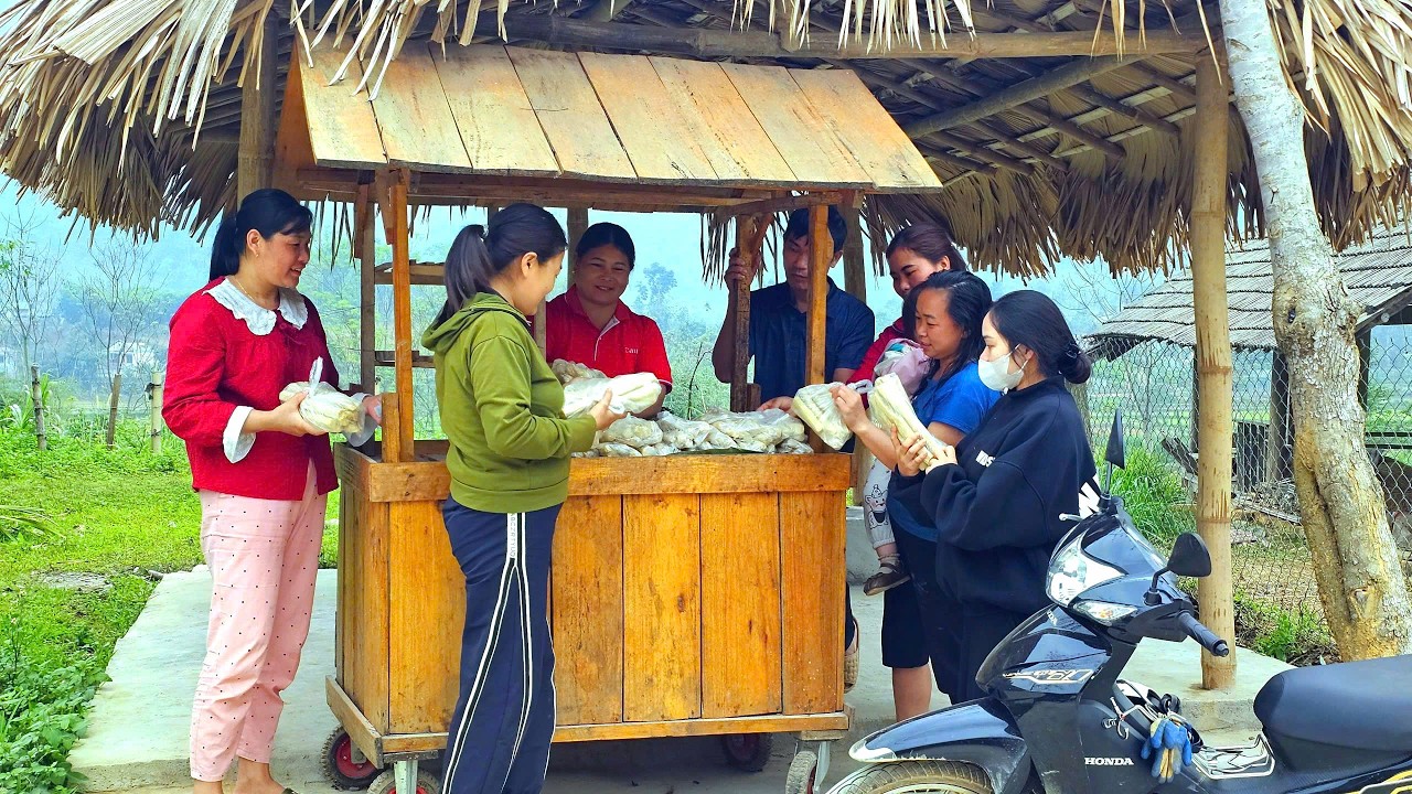 COI harvests sugarcane at the farm and processes it into steamed sugarcane with cinnamon for sale.