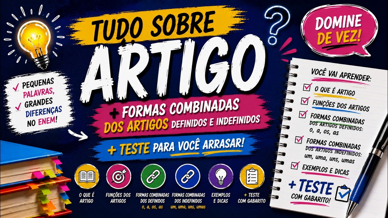 ✅Artigo + Formas Combinadas dos ARTIGOS DEFINIDOS e INDEFINIDOS + Teste - Atualização - Bem fácil