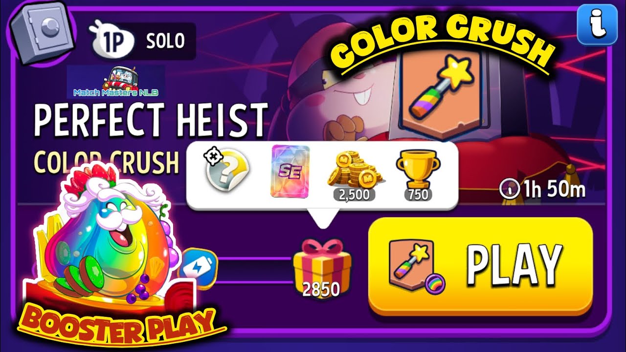 Solo Challenge Perfect Heist Color Crush Rainbow 2,850 score Match Masters