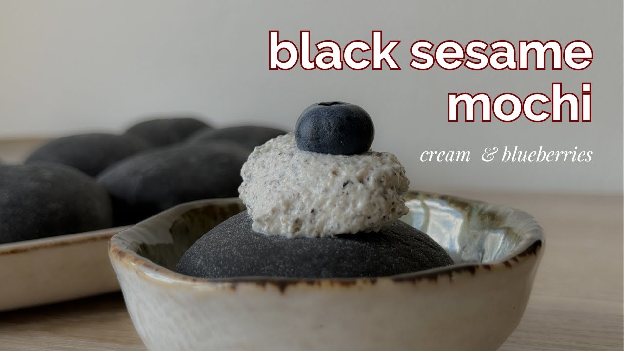 black sesame mochi recipe (with blueberries) ❀ Umemi Lifestyle
