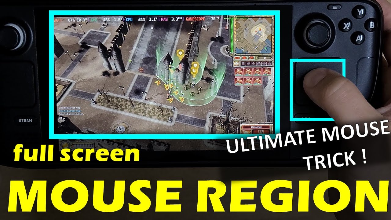 ULTIMATE Steam Deck OLED TRACKPAD mouse: FULL SCREEN Mouse Region! For RTS, CRPG, 2d, desktop (2024)