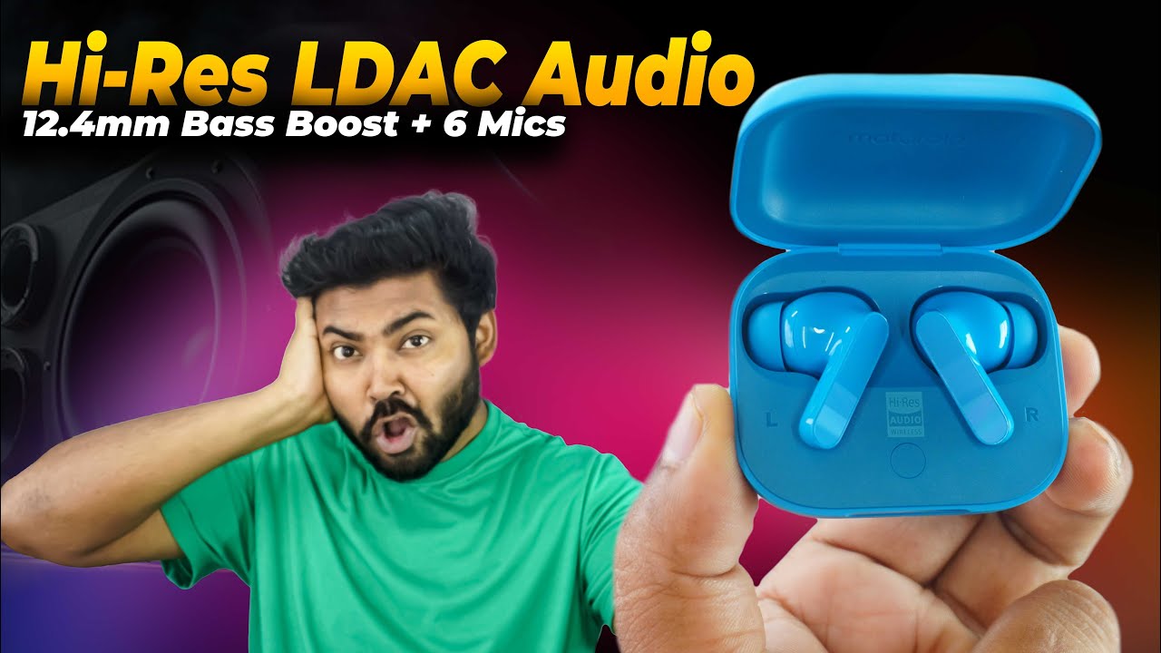 Moto Buds Bass 🎶 | Hi-Res Audio + LDAC | 12.4mm Mega Drivers | 50dB ANC | 6-Mic Crystal Clear Calls