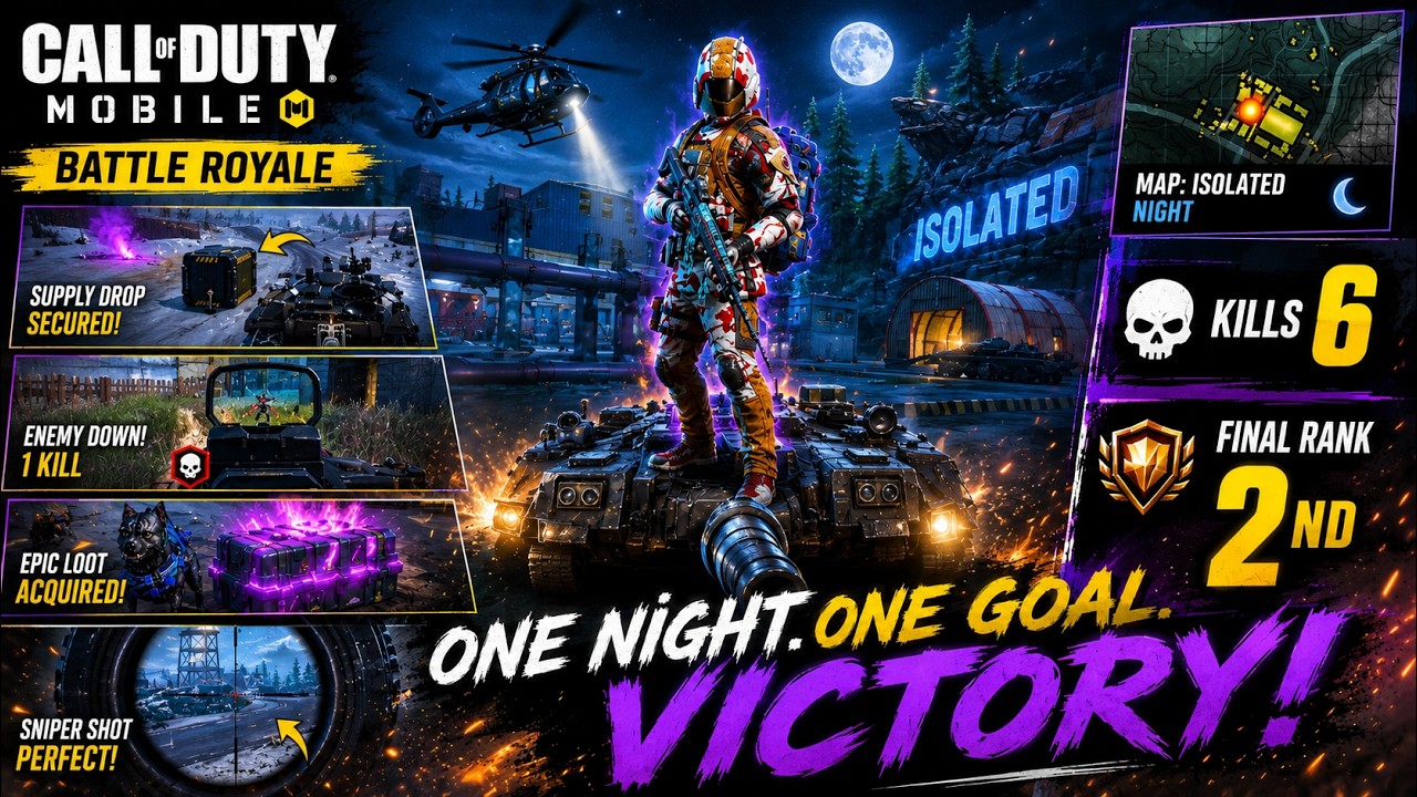 | COD Mobile BR | Isolated Night Mode 🌙 Solo Gameplay | 2026 | 6 Kills 💀 | 2nd Place Finish 🏆 |