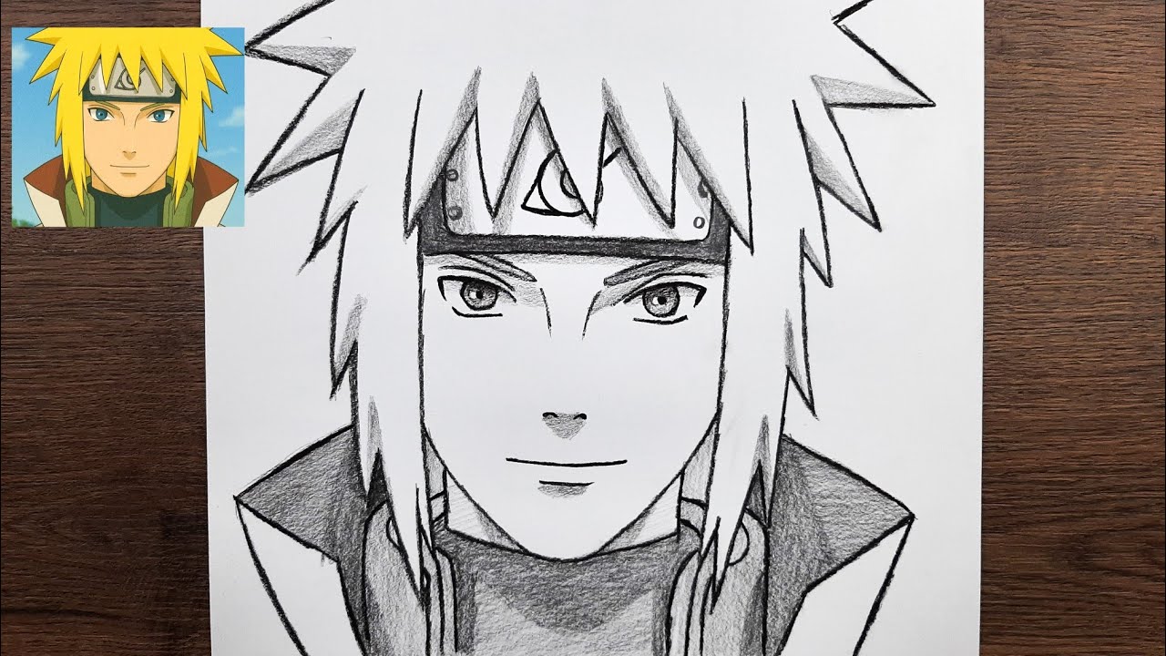 How to draw Minato Namikaze step by step - Easy Naruto tutorial