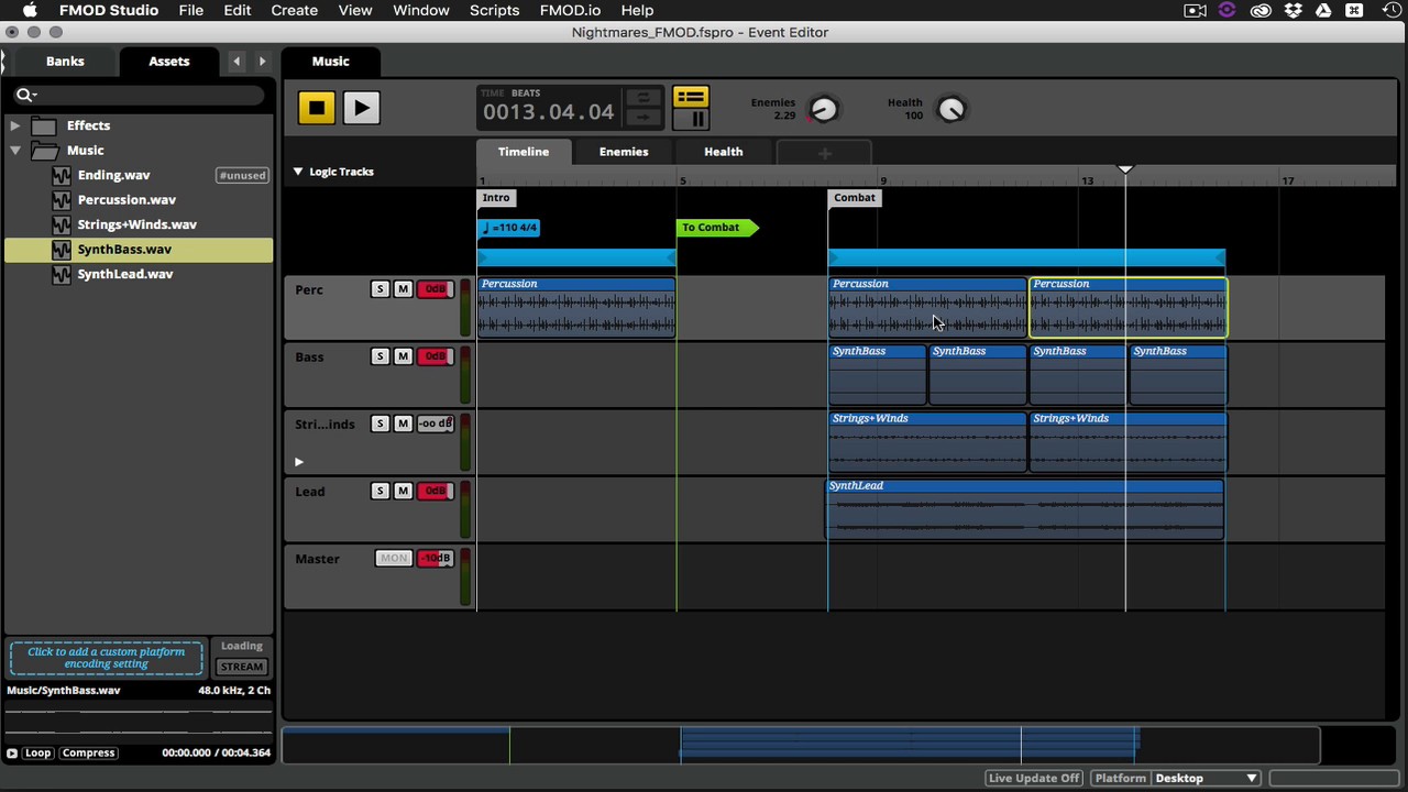 Music Implementation with FMOD Studio: Part Two