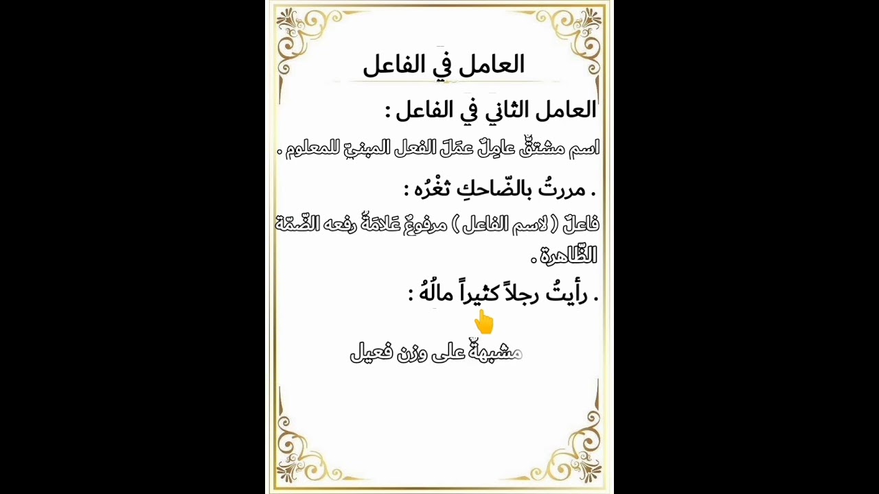 العامل في الفاعل .