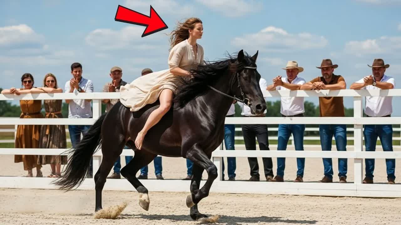 CAVALO BRAVO PRESTES A SER MORTO ENCONTRA SALVAÇÃO NAS MÃOS DE UMA MENINA ABANDONADA…