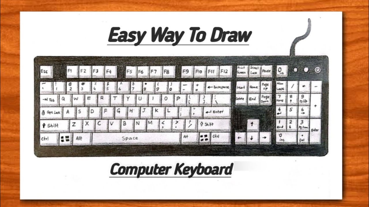 Easy Way to Draw Computer Keyboard | keyboard Drawing | How to Draw Keyboard