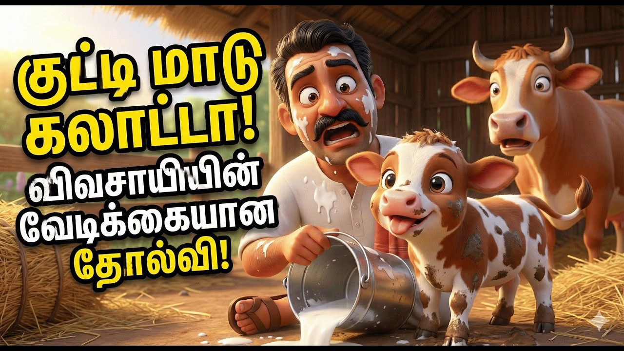 விவசாயியை பாடாய் படுத்தும் குட்டி மாடு! 🤣🌾 | Naughty Calf vs Farmer - Funny 3D Cartoon #TamilStory
