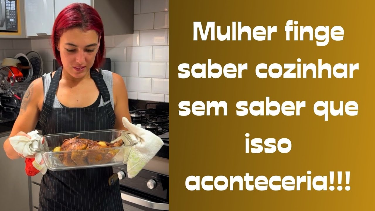 Mulher finge saber cozinhar sem saber que isto aconteceria