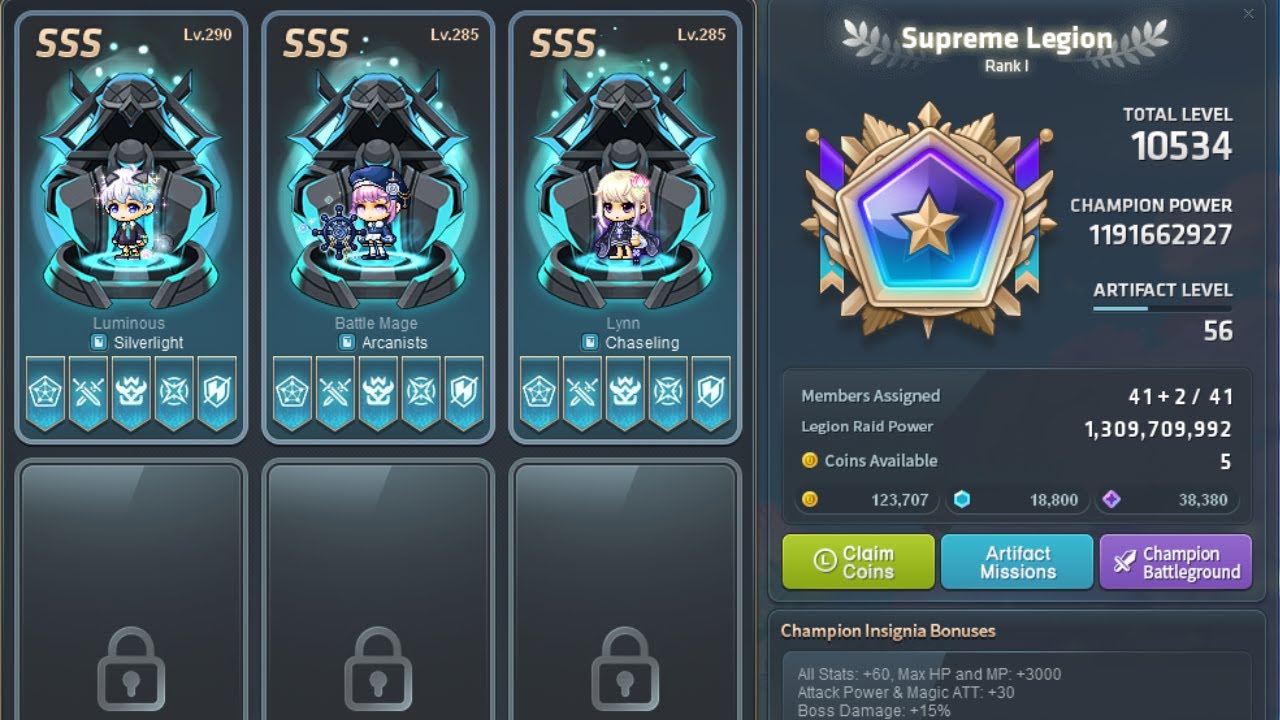 MapleStory Kronos Legion Champion 1-3 (Luminous, Battle Mage, Lynn) and Draco Isle