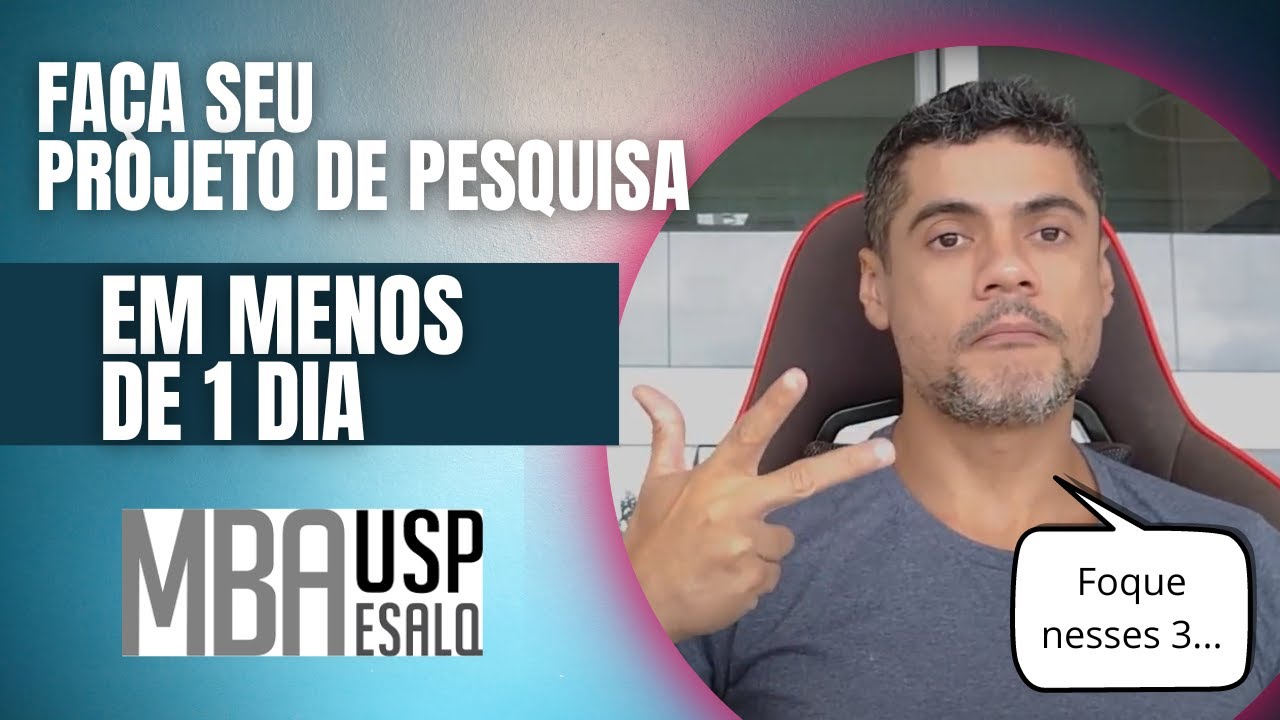 PROJETO DE PESQUISA RÁPIDO E FÁCIL Técnica simples pcumprir ca postagem e avançar no TCC USP ESALQ