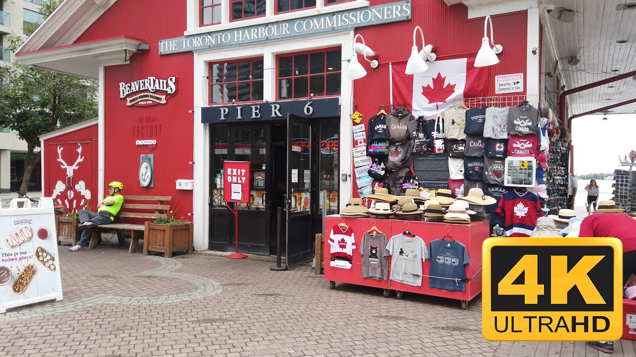 4K Toronto Harbourfront Walk, Queens Quay W to Union Station