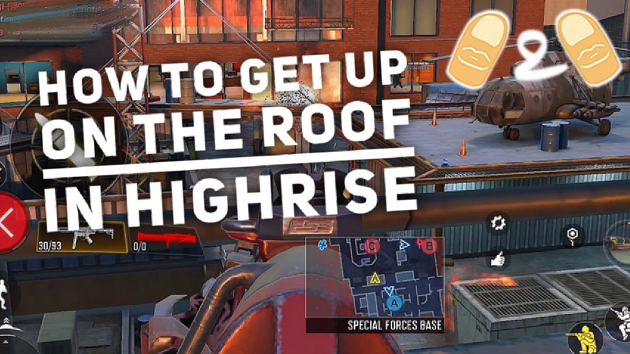 Call of Duty CODM COD Mobile How to get up on the Roof Rooftop and into the building in Highrise Map