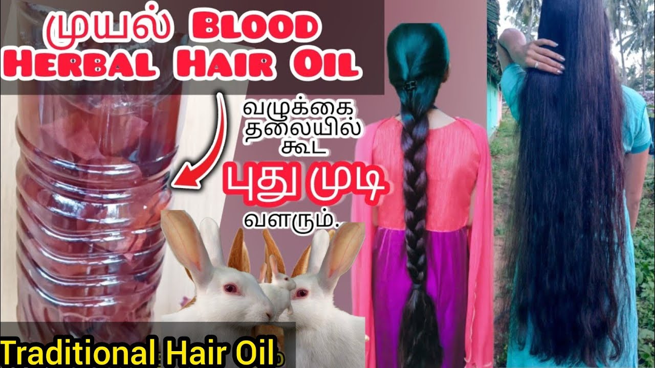 🐰முயல் Blood Herbal Hair Oil for SUPER FAST HAIRGROWTH/increase hair density/STOP hairfall& baldness