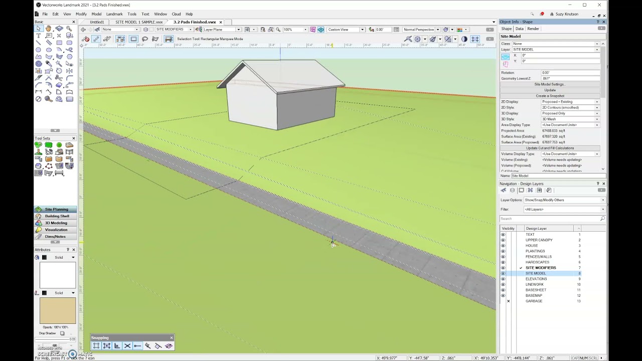 The easiest and first modifiers to add - Hardscape Slab Modifiers - Vectorworks Site Modifiers 2 of