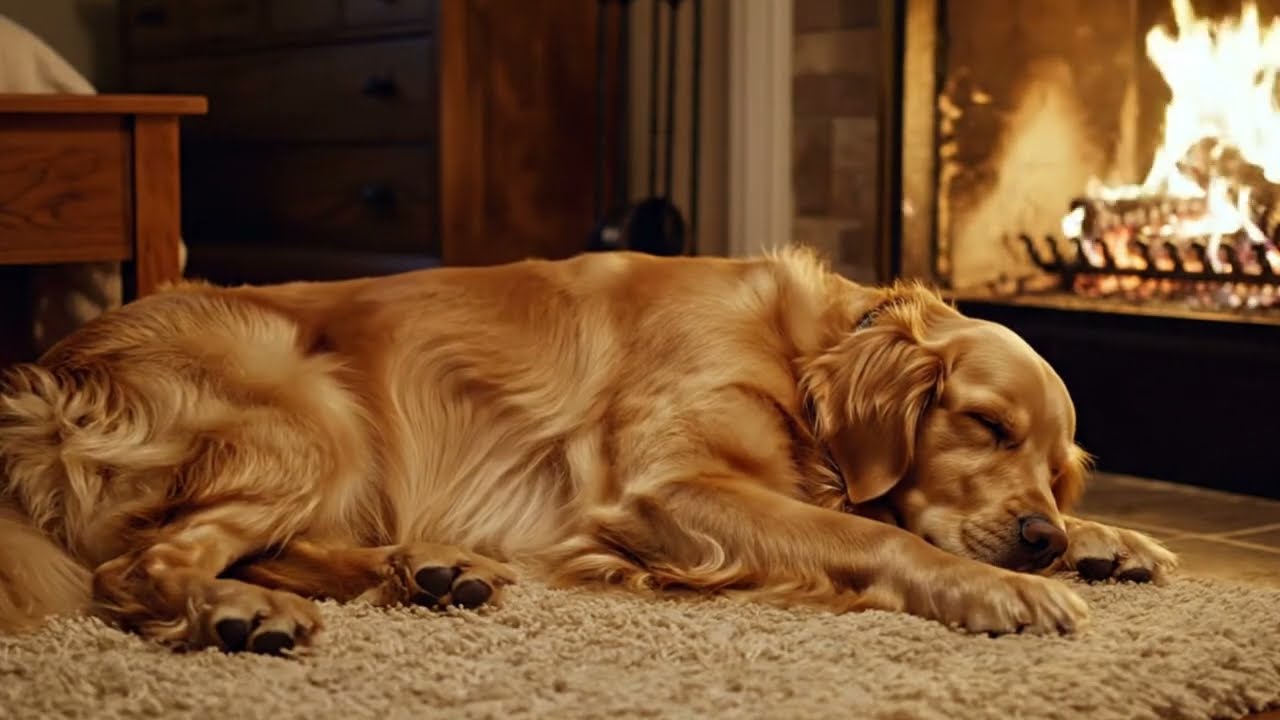 12 Hours of Soothing Dog Music with Fireplace | Relaxing Sounds to Calm Your Dog