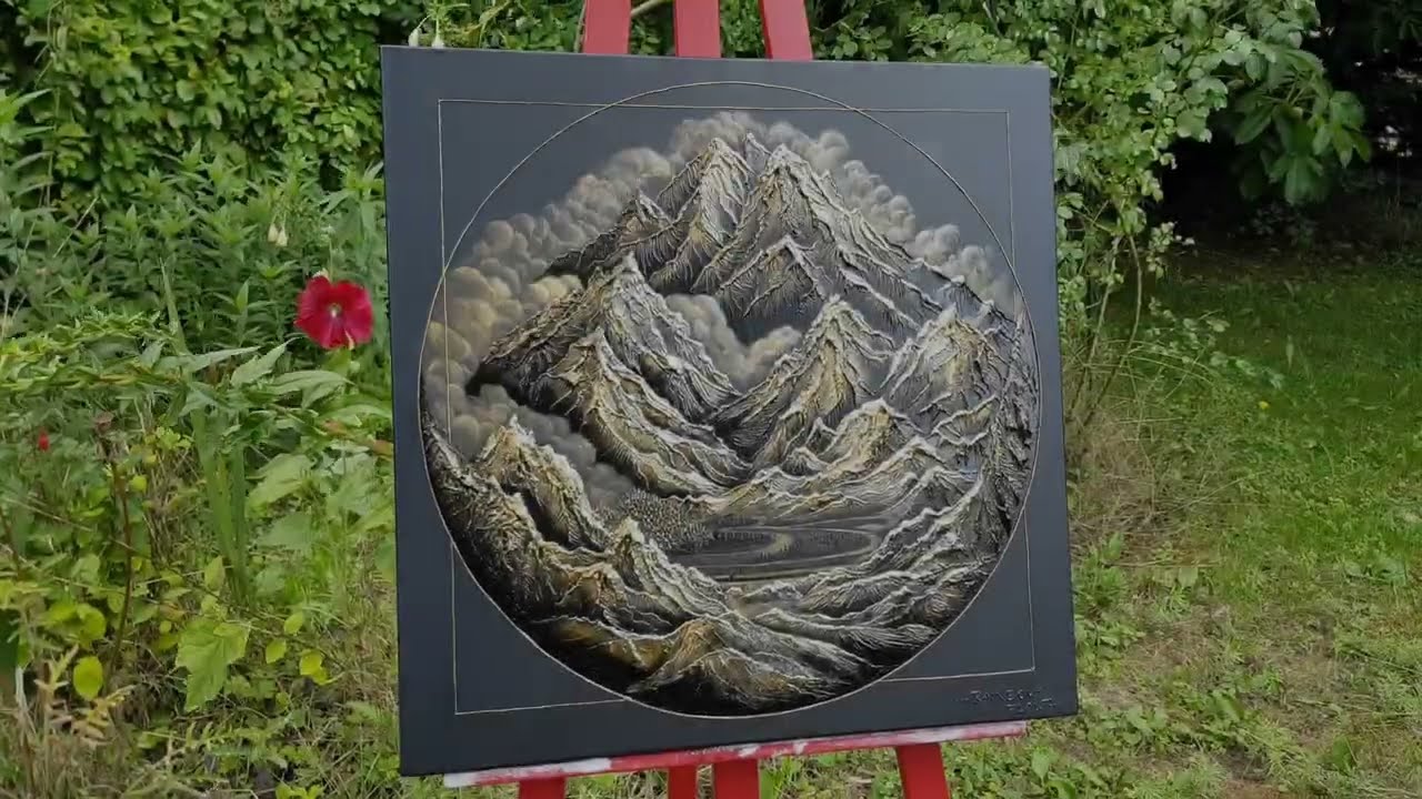 Envolée Alpine 3 - peinture acrylique en relief