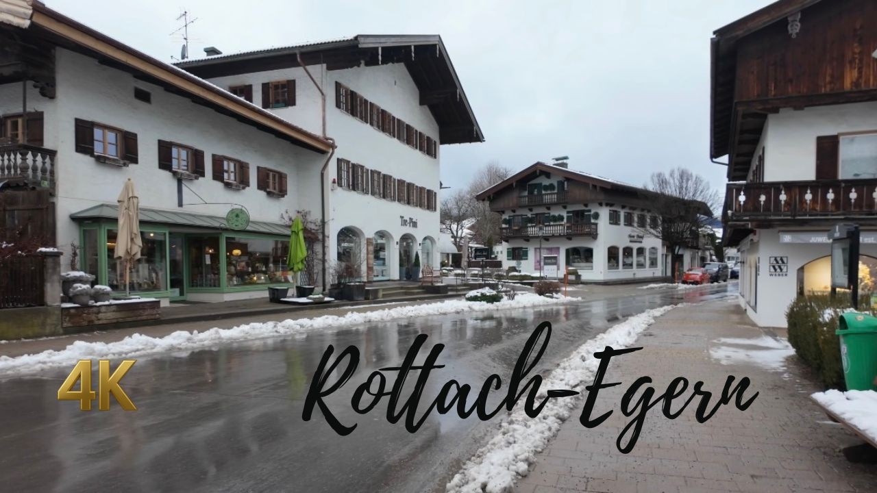 Freezing Bavarian Morning at Rottach-Egern - Peaceful Winter Stroll - 4K