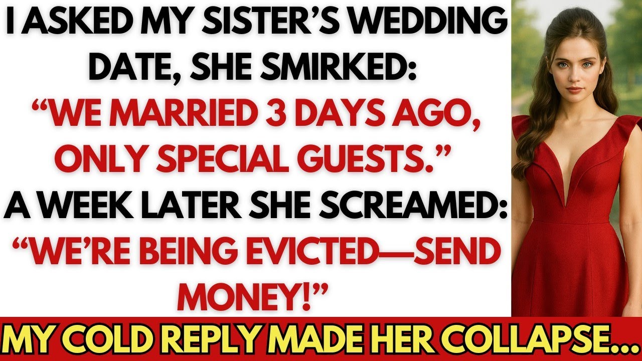 I Asked My Sister’s Wedding Date She Said: “We Married 3 Days Ago—Only Special Guests.” A Week Later