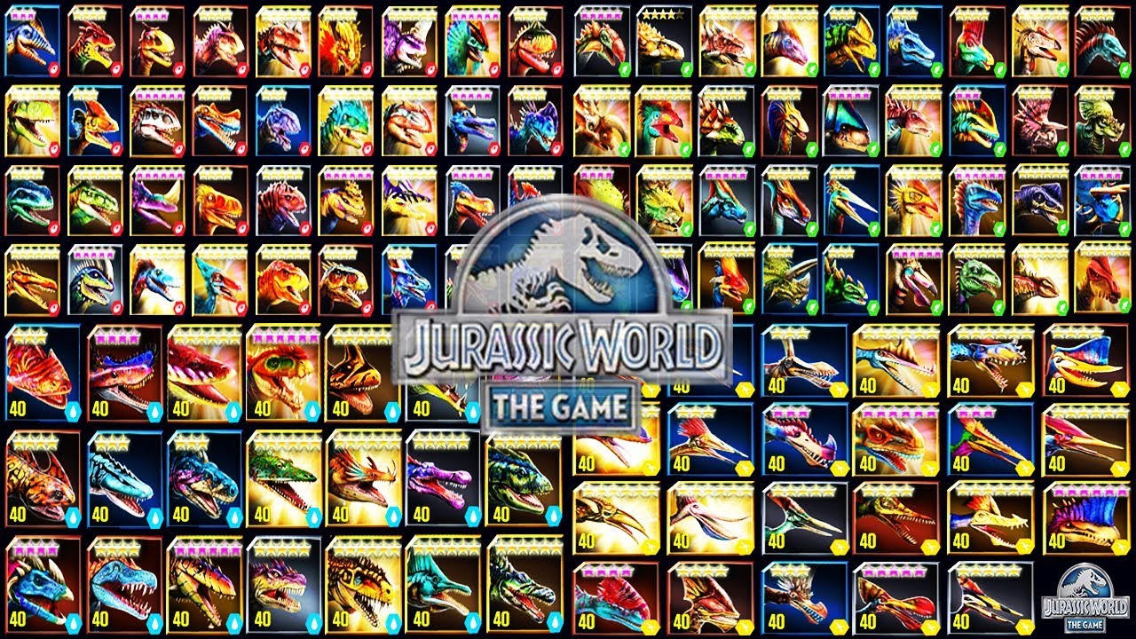 ALL 132 MAX LEVEL 40 DINOS (JURASSIC WORLD)