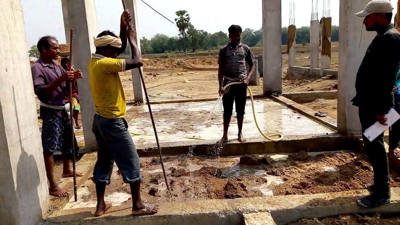 Manually sand compactions on plinth level..   (please subscribe my channel)