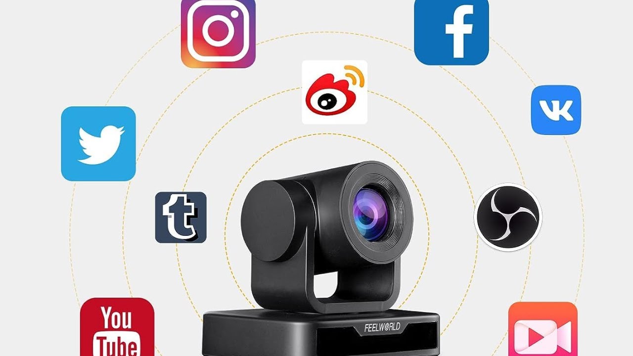 FEELWORLD USB10X Video Conference Webcam USB PTZ Camera 10X Optical Zoom Full HD 1080p