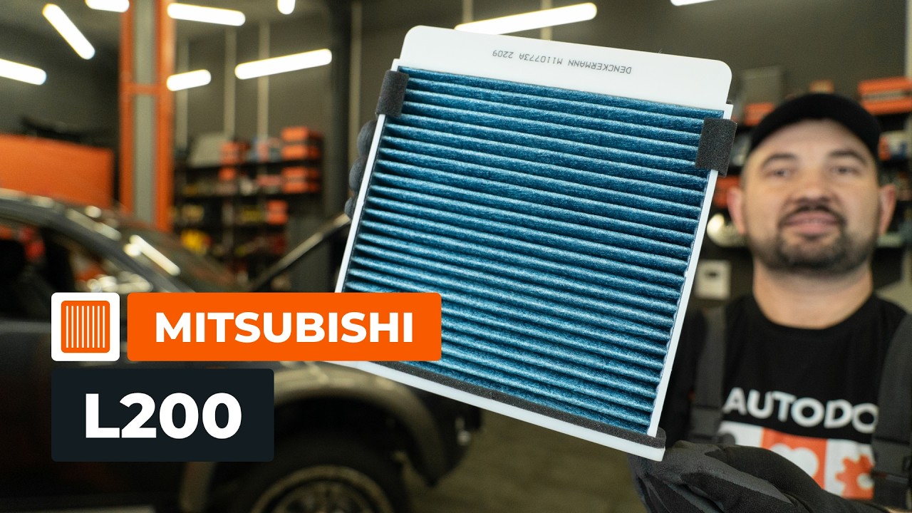Kuinka vaihtaa raitisilmasuodatin MITSUBISHI L200 KA -autoon [AUTODOC-OHJEVIDEO]