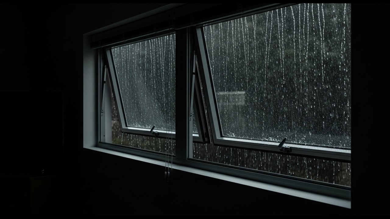 Rain Sound On Window with Thunder SoundsㅣHeavy Rain for Sleep, Study and Relaxation, Meditation