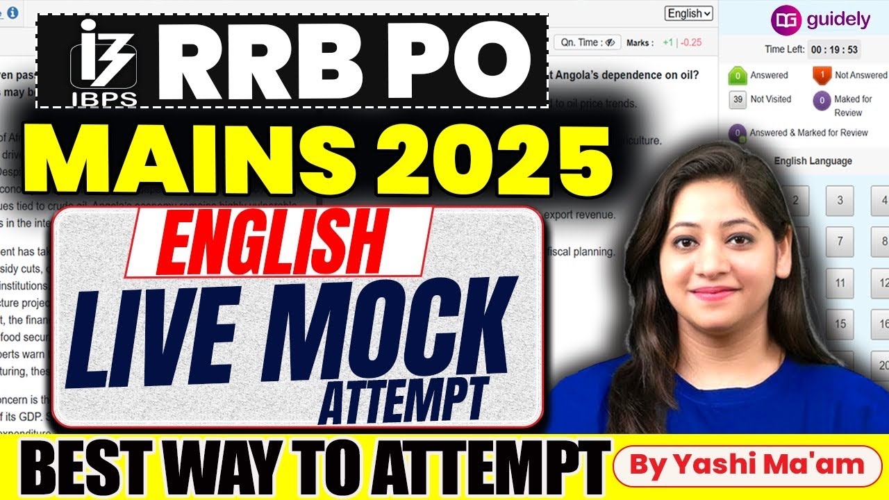 RRB PO Main English Mock Test Solutions | RRB PO Mains English Classes | English By Yashi Maam