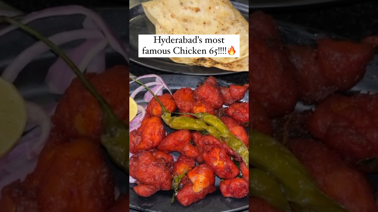 Hyderabad&rsquo;s most famous Chicken 65 💜 | Hyderabad | Charminar | Street food | #youtubeshorts #shorts