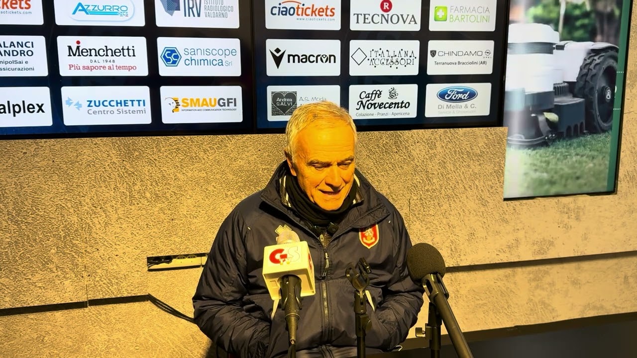 Gs Tv - il tecnico Paolo Indiani dopo Aquila Montevarchi-Us Grosseto 0-3