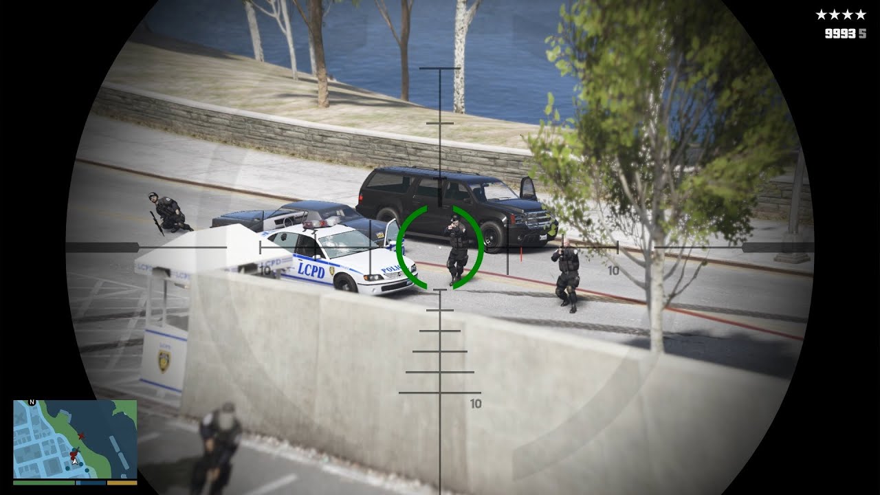 GTA 5 Liberty City Police Station Shootout + Tank Rampage + Epic Five Star Cop Chase Escape