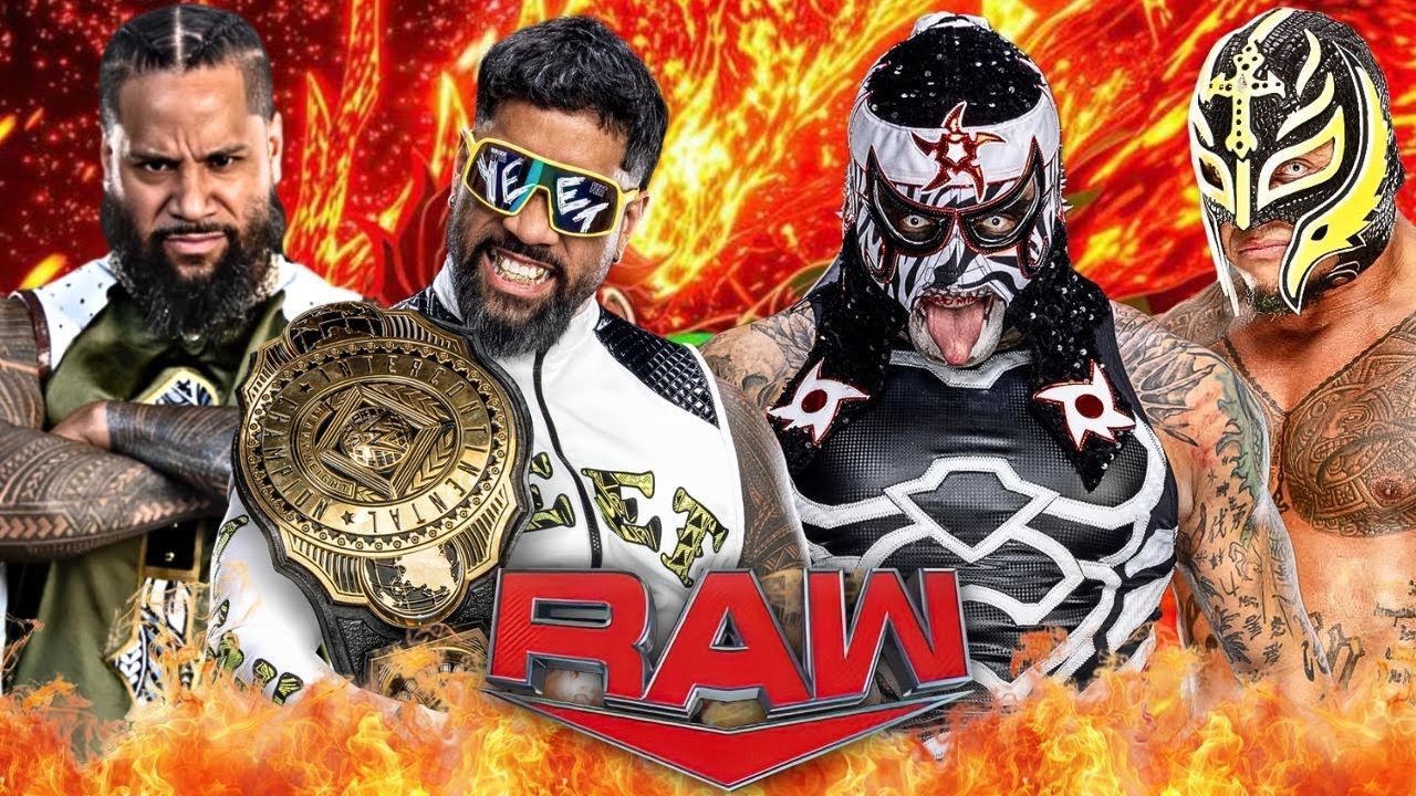 Jey Uso & Jimmy Uso vs Rey Mysterio & Pénta WWE Raw Netflix - FULL MATCH